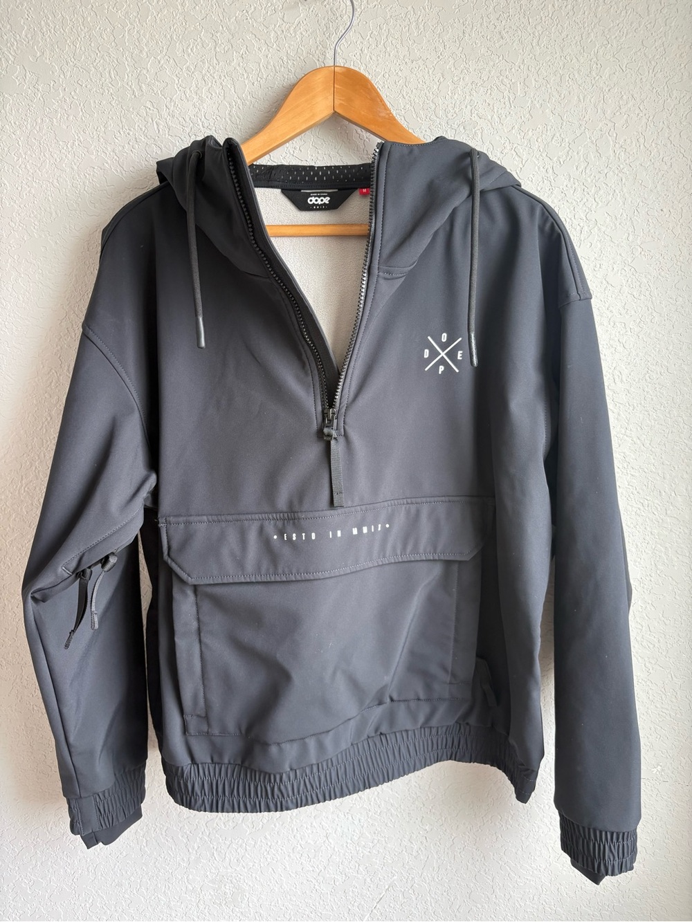 Dope Snow Cyclone FW20 Anorak Ski Snowboard Jacket Fleece Lined Black Size M
